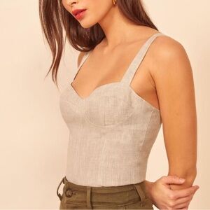 Reformation Libra Linen Top Size 0